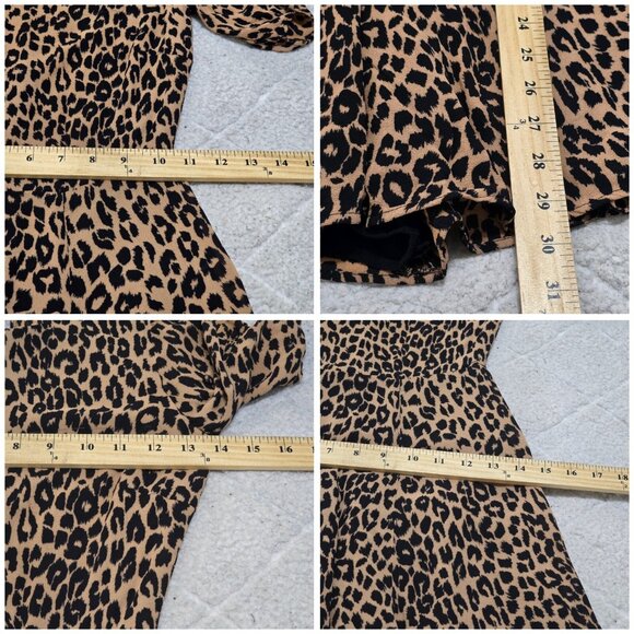 Reformation Womens Multicolor‎ Leopard Print Mini Dress Short Sleeve Size 2 - Picture 12 of 13
